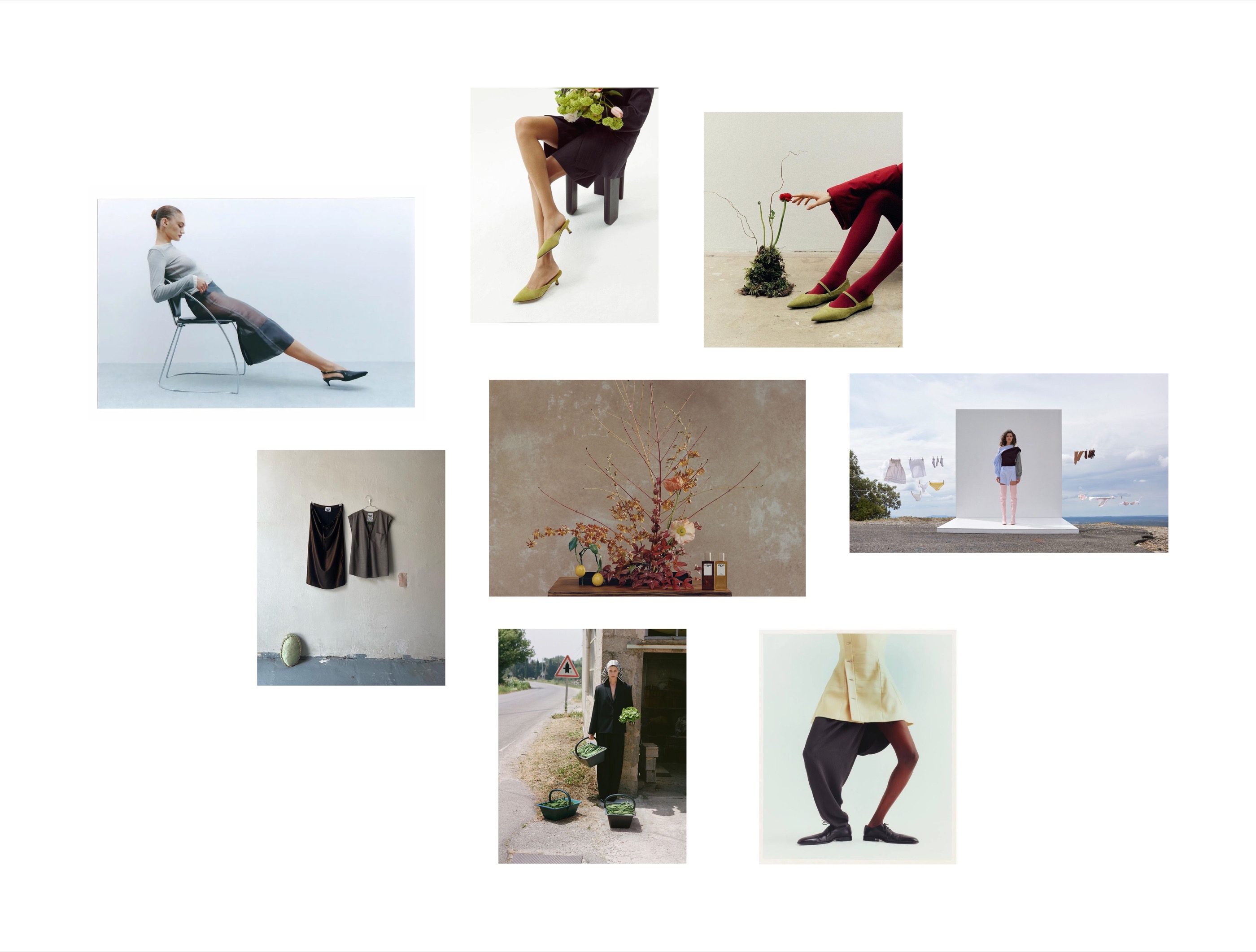 Visual references that guided the creative direction of the Origine photoshoot.