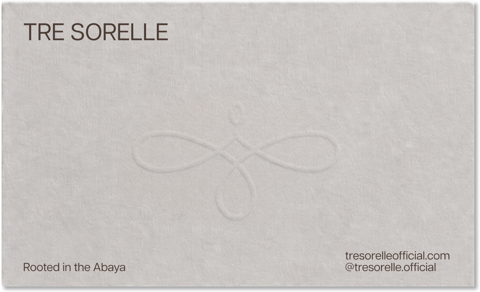 Front of the Tre Sorelle brand card.